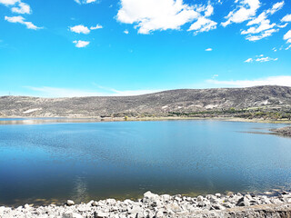 Dam view, low water dam, beautiful, mountain, highway, sunny, sky, road, view, trip, Africa, travel, natural, island, tree, water, route, background, drive, swim, outdoor, landscape, calm, travel, bea