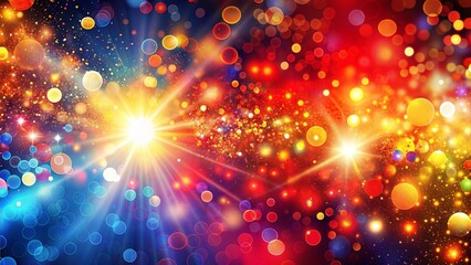 Abstract colorful lights with glitter and bokeh effect