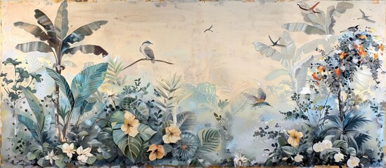 Tranquil scenery invites serenity; immerse yourself in nature's calming embrace. Perfect for mindfulness and relaxation. Mural wallpaper. AI generated illustration