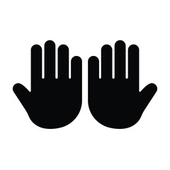 Set of Hand waving, hand gesture icon. human hand palm with fingers icon collection. Vector Illustration. 