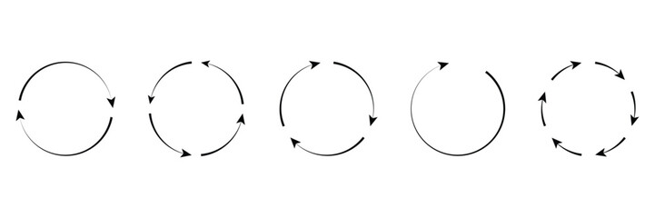 Set of Refresh and reload arrow icon collection. Sync arrows set. Vector illustration.
