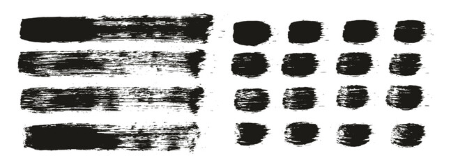 Hand Drawn Round Brush Regular Straight Lines Mix Artist Brush High Detail Abstract Vector Background Mix Set 