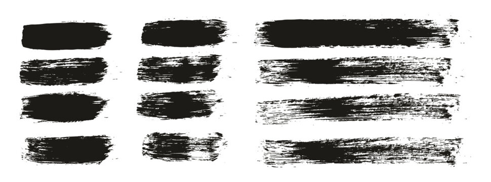Hand Drawn Round Brush Regular Straight Lines Mix Artist Brush High Detail Abstract Vector Background Mix Set 