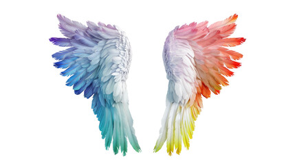 Obraz premium Beautiful magic rainbow wings on transparent background