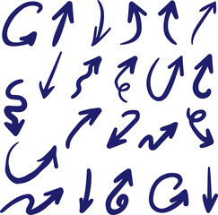 Hand drawn arrow vector icons set. sketch arrow design for business plan and education.