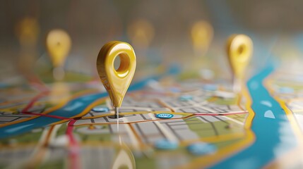 3D realistic location map pin GPS pointer markers, vector illustration for destinations. 