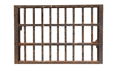 Prison bars isolated on transparent background