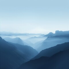 Fototapeta premium A calming landscape in blue tones. Mountains
