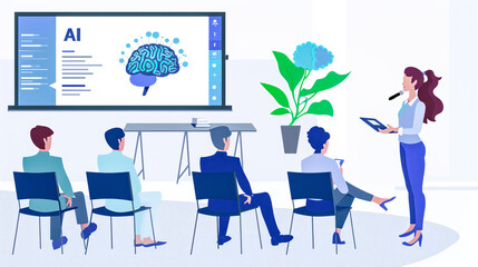 Interactive AI Education Engaging Presentation on Artificial Intelligence Concepts to a Diverse Audience, Emphasizing the Integration of AI in Modern Teaching and Learning Environments for Enhanced 