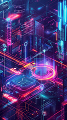 A Illustration of a futuristic Infographic