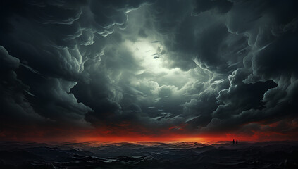 Fototapeta premium Dark and cloudy sky 