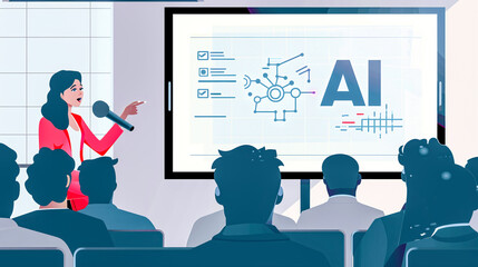  Interactive AI Education Engaging Presentation on Artificial Intelligence Concepts to a Diverse Audience, Emphasizing the Integration of AI in Modern Teaching and Learning Environments for Enhanced