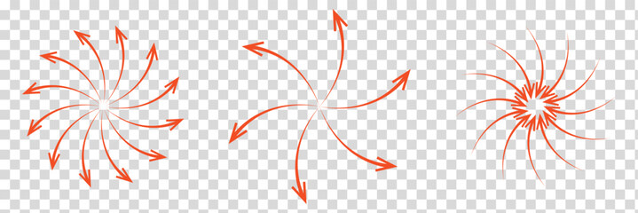  Inward arrow vector. Arrows outward and arrow inward icon symbol vector illustration. © RadiantForms