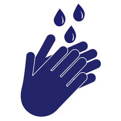 Wash / washing hands to keep clean flat vector icon for websites and print. Vector illustration in line art style	
