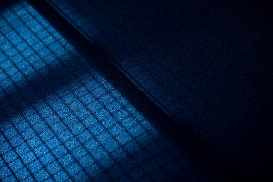 Blue padel tennis court with shadows. Horizontal sport poster, greeting cards, headers, website. - Powered by Adobe