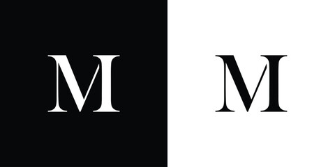 Abstract serif letter MI logo in black and white color for beauty and wedding design logo vector inspiration