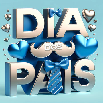 Background com selo 3d de dia dos pais