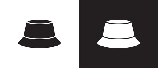 Sun visor hat vector icon. Simple icons of classic hats, Summer hat, Female and male headwear,  Fashion element vector illustration on black and white background. eps 10