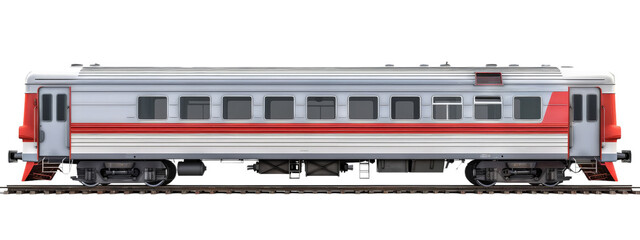 Fototapeta premium A train isolated on white transparent background, PNG File. Perfect for clipart