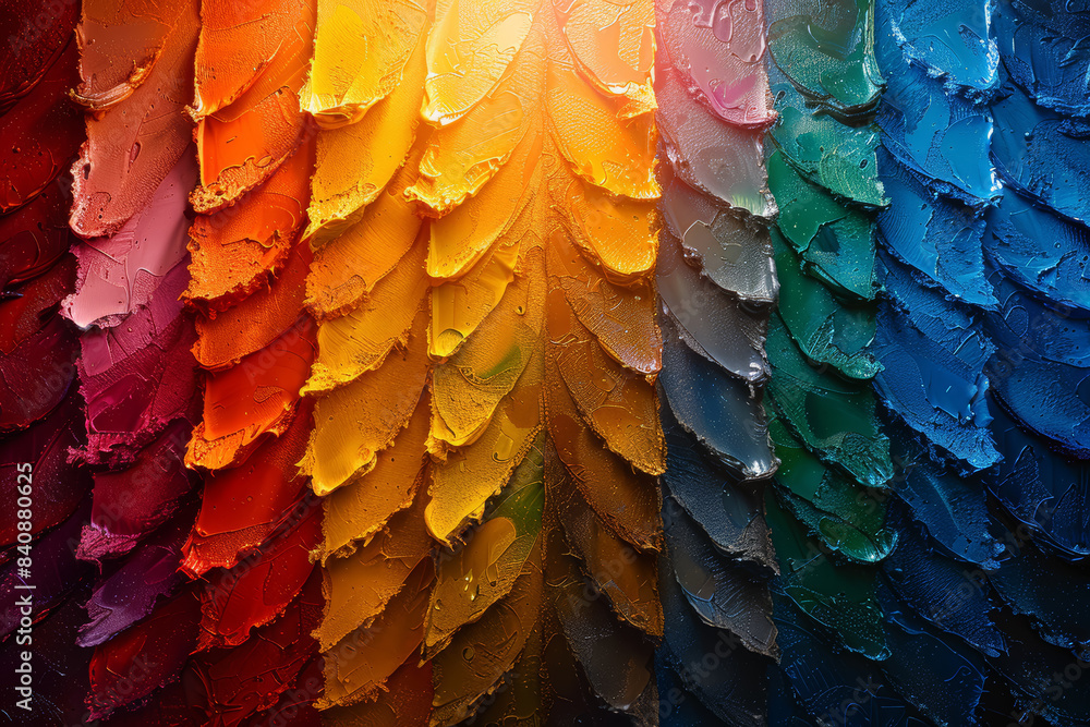 Poster a spectrum of colors radiating from a central point. concept of diversity and inclusiveness. generat