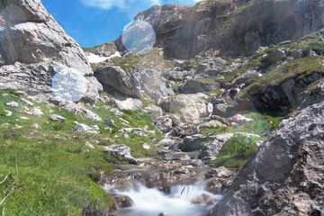 Beautiful panorama, waterfall on the Mountain of Korab.