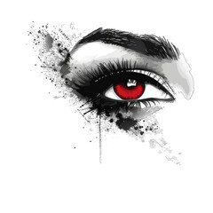 abstract eye portrait of young women elegance on png