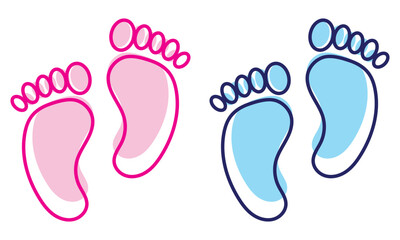 Baby feet icon on white background .Vector Illustration.