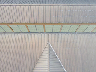 Obraz premium Drone Images of Commercial Metal Roofing: Sunny, No People 