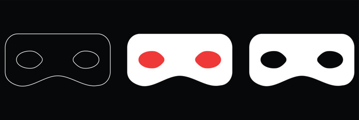 Superhero mask or villian face mask eye mask on transparent