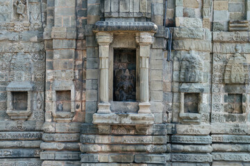 Ancient architectural Shiva Trilokinath Temple stone carvings