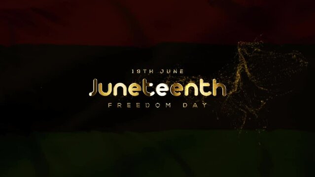 Golden Juneteenth Freedom Day, Juneteenth Card, Happy Juneteenth Freedom Day 19 June, Celebrate Freedom Day, Juneteenth Motion Graphic Design, Juneteenth Freedom Day Text Animation