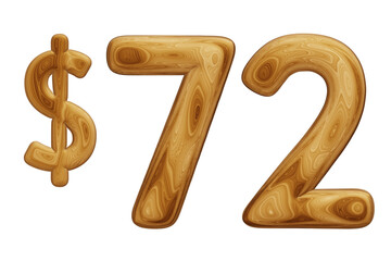 Wooden 72 dollar for price and offer concept