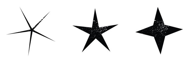 Obraz premium Star icon grunge texture. Vintage retro style. Design element. isolated background. Grungy template. Distressed symbol. Paint brush image. Vector illustration. Eps 10.