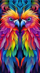 Obraz premium Parrot Pattern Background, Texture, Wallpaper, Background, Cell Phone Cover and Screen, Smartphone, Computer, Laptop, 9:16 Format - PNG
