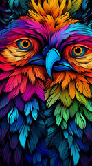 Fototapeta premium Parrot Pattern Background, Texture, Wallpaper, Background, Cell Phone Cover and Screen, Smartphone, Computer, Laptop, 9:16 Format - PNG