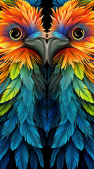 Fototapeta premium Parrot Pattern Background, Texture, Wallpaper, Background, Cell Phone Cover and Screen, Smartphone, Computer, Laptop, 9:16 Format - PNG
