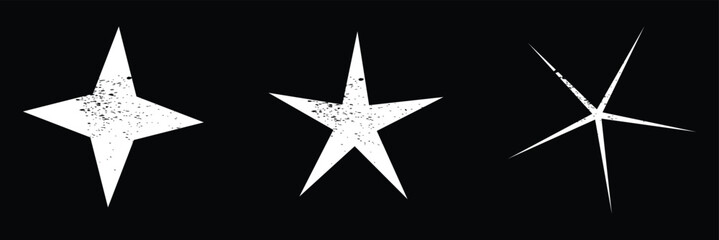 Star icon grunge texture. Vintage retro style. Design element. isolated background. Grungy template. Distressed symbol. Paint brush image. Vector illustration. Eps 10.
