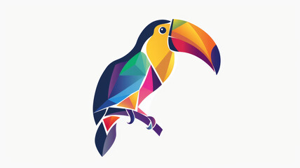 Fototapeta premium Elegant Toucan Logo with Rainbow Colors