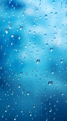 Blue water drop close-up