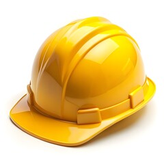 Fototapeta premium yellow helmet isolated on white