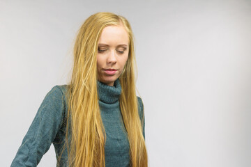 Girl with blonde long hair
