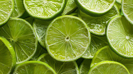 Fresh Lime Slices with Vibrant Green Hues