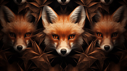 Obraz premium Fox Pattern Background, Texture, Wallpaper, Background, Cell Phone Cover and Screen, Smartphone, Computer, Laptop, 16:9 Format - PNG