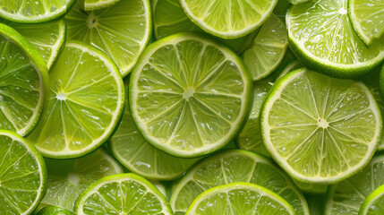 Fresh Lime Slices with Vibrant Green Hues
