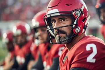 Focused Determination: A Football Players Pre-Game Intensity