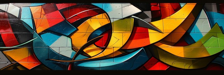 Vibrant urban graffiti pattern with expressive street art, reflecting contemporary creativity