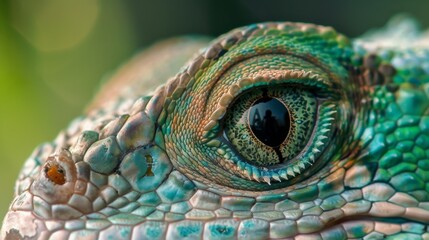 Fototapeta premium Lizard close up eye portrait. Reptile animal nature photo exotic pet macro