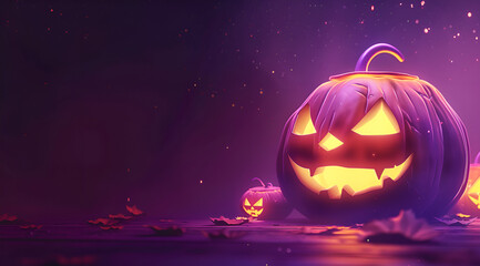 Halloween pumpkin banner for  holiday promo