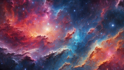 Space sky with beautiful stars and galaxies. Awesome colors. AI-generative item