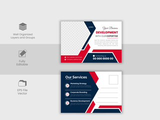 Corporate business postcard design template